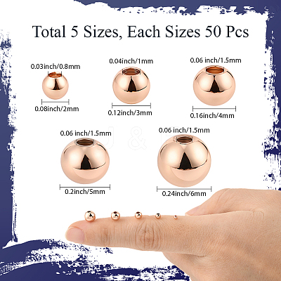 250Pcs 5 Styles Rack Plating Brass Spacer Beads KK-PA0001-02RG-1