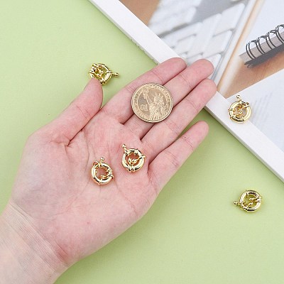 Rack Plating Brass Spring Clasps KK-D399-B-G-NF-1