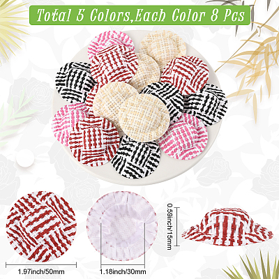 40Pcs Cloth Doll Hat AJEW-SC0031-31A-1