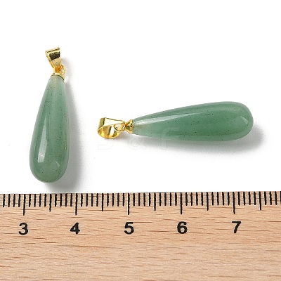 Natural Green AventurineTeardrop Pendants G-Q005-03G-06-1
