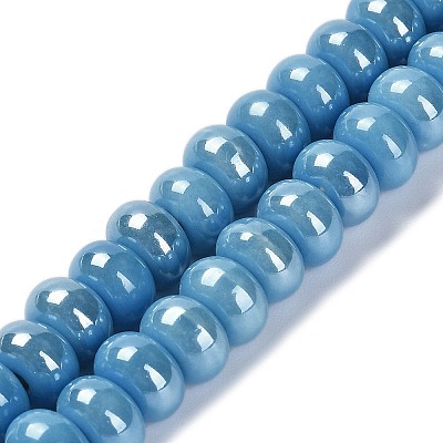 Glazed Porcelain Rondelle Beads PORC-Q001-01F-1