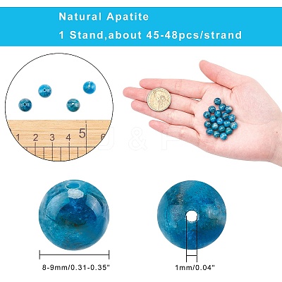 Natural Apatite Beads Strands G-AR0001-80-1