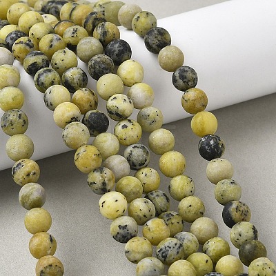 Natural Yellow Turquoise(Jasper) Beads Strands G-H245-02B-1