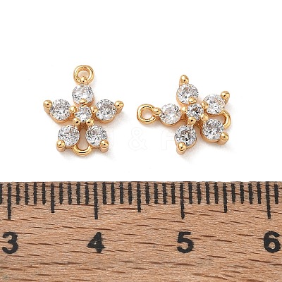 SHEGRACE Brass Pave Clear Cubic Zirconia Connector Charms XGRQ7H338-954G-1