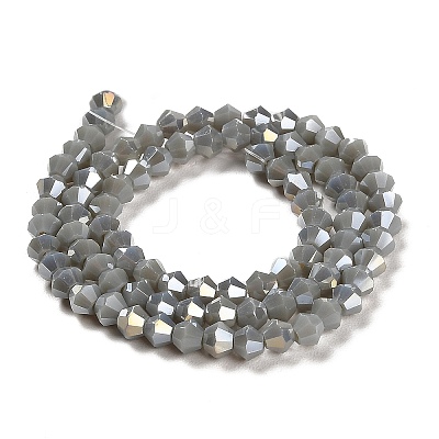 Opaque Solid Color Electroplate Glass Beads Strands EGLA-A039-P4mm-B14-1