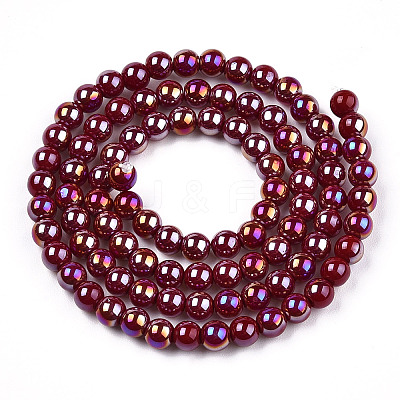 Electroplate Opaque Glass Beads Strands GLAA-T032-P4mm-AB05-1