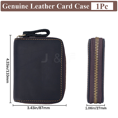 Rectangle Leather Credit Card Wallets for Women Men AJEW-WH20001-31C-1