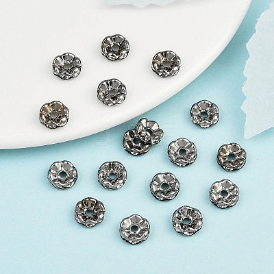 Brass Grade A Crystal Rhinestone Spacer Beads RB-A006-8MM-B-1