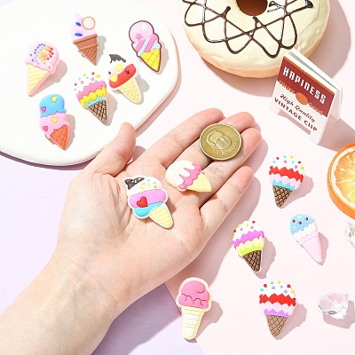 13Pcs PVC Ice Cream Lapel Pin Backs for Backpack Clothes JEWB-CJC0022-014B-1