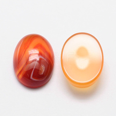 Oval Natural Carnelian Cabochons X-G-K020-14x10mm-05-1