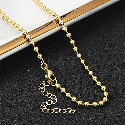 Rack Plating Brass Ball Chain Necklaces for Women NJEW-G102-01A-G-1