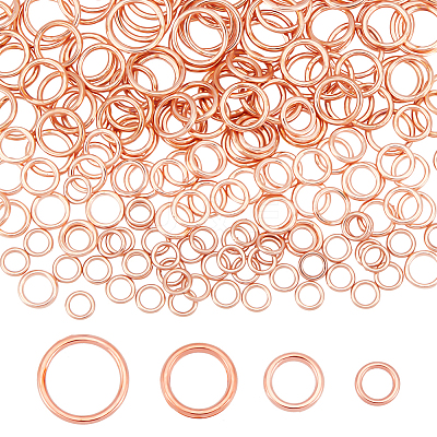 200Pcs 4 Styles Alloy Soldered Closed Jump Rings KK-PH0009-06-1