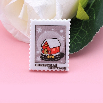 Christmas Stamp Resin Cabochons XMAS-PW0001-220F-1