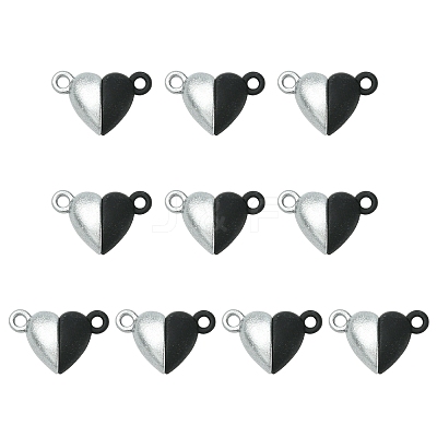 10 Sets Alloy Heart Magnetic Clasps FIND-FS0003-25-1