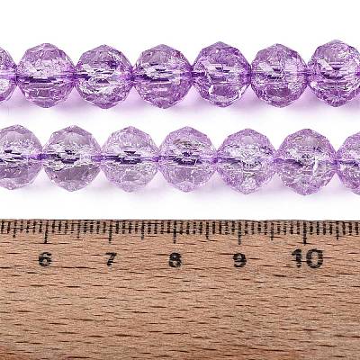 Crackle Transparent Glass Beads Strands GLAA-N063-10mm-13-1