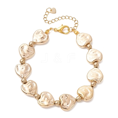 Heart CCB Plastic Beaded Bracelets BJEW-JB13008-01-1