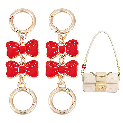 2Pcs Alloy Enamel Bowknot Link Purse Strap Extenders FIND-UN0003-18A-1