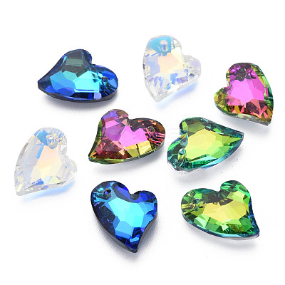 Electroplated Glass Pendants EGLA-N006-017-1