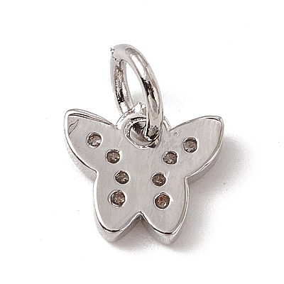Brass Micro Pave Cubic Zirconia Charms ZIRC-F132-16P-1