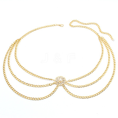 Aluminum and Alloy Crystal Rhinestone Sun with Imitation Pearl 3 Layered Waist Chains FS-WG9586B-01-1