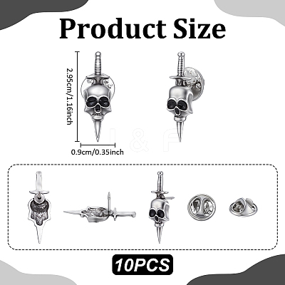 10Pcs Halloween Alloy Lapel Pin Backs for Backpack Clothes JEWB-UN0002-69A-1