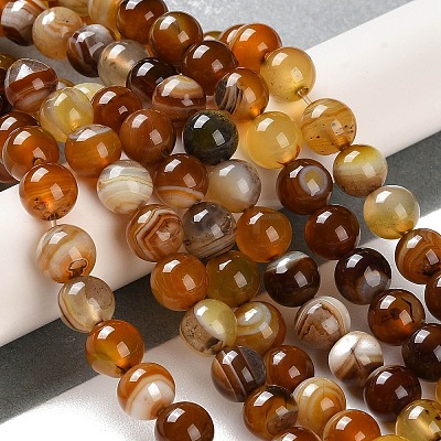 Natural Striped Agate/Banded Agate Beads Strands G-Z060-A01-B09-1