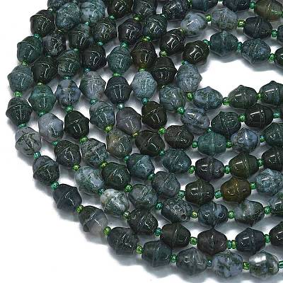 Natural Moss Agate Beads Strands G-K389-D03-01-1