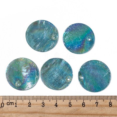 AB Color Plated Capiz Shell Pendants SSHEL-T008-01A-1