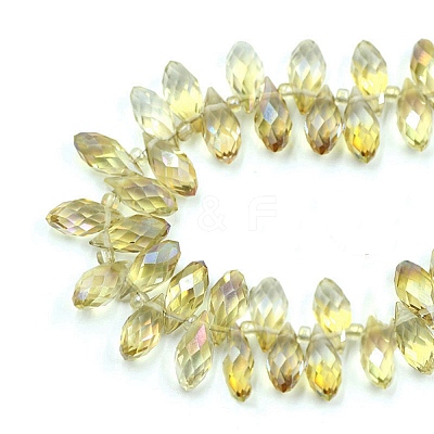 Electroplate Transparent Glass Beads GLAA-WH0039-59B-09-1
