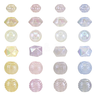 75Pcs 5 Styles Electroplate Acrylic European Beads OACR-TA0002-68-1