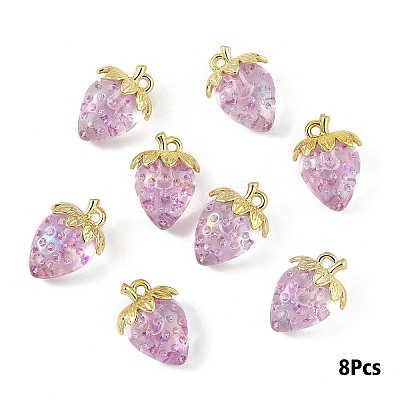 Transparent Acrylic with Alloy Pendants TACR-YW0003-14C-1