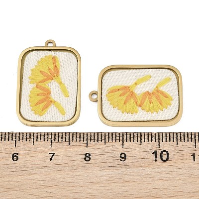 304 Stainless Steel & Embroidered Pendants SA-CBA1ED9-07G-1