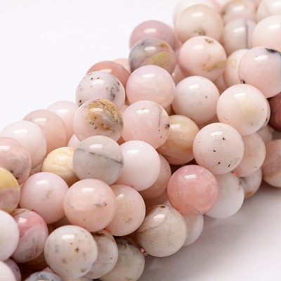 Round Natural Pink Opal Beads Strands G-K071-12mm-1