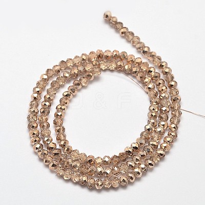 Faceted Rondelle Transparent Painted Glass Beads Strands X-DGLA-J001-C01-4mm-1