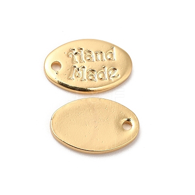 Brass Oval Charms KK-B074-43G-1