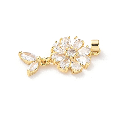 Brass Micro Pave Cubic Zirconia Pendants KK-K403-03A-01-1