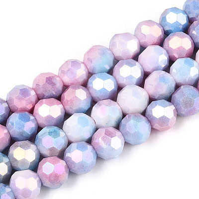 Anti-Tarnish Electroplate Glass Beads Strands EGLA-T021-10mm-15-07-1