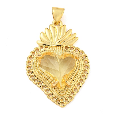 Rack Plating Brass Pendants ZIRC-L100-163G-09-1