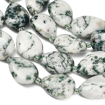 Natural Tree Agate Beads Strands G-NH0068-01-1