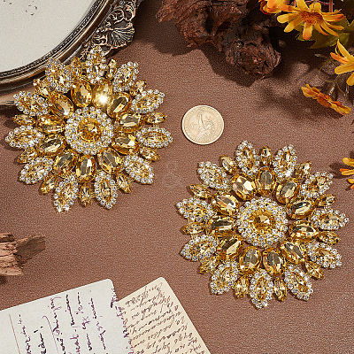 Iron Rhinestone & Glass Cabochons FIND-WH0366-419B-1