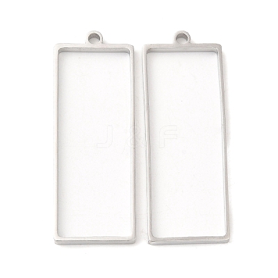 Non-Tarnish 304 Stainless Steel Open Back Bezel Rectangle Pendants STAS-Z040-06B-P-1