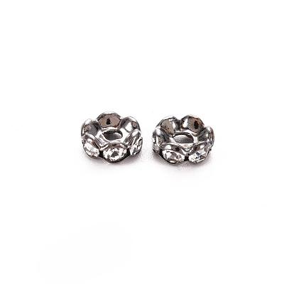 Brass Grade A Crystal Rhinestone Spacer Beads RB-A006-6MM-B-1