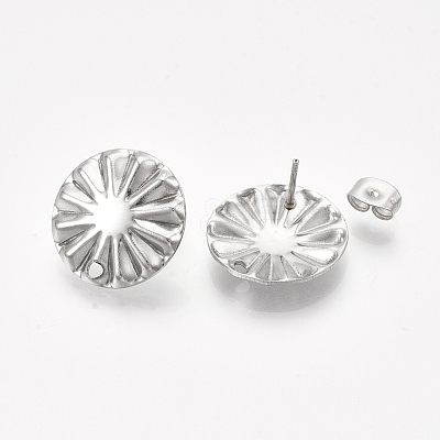 Non-Tarnish 304 Stainless Steel Stud Earring Findings STAS-S079-48B-1