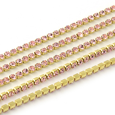 Nickel Free Raw(Unplated) Brass Rhinestone Strass Chains CHC-R119-S6-15C-1-1