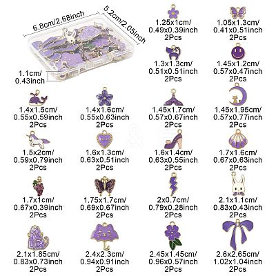 40Pcs 20 Styles Alloy Enamel Charms ENAM-FS0003-38A-1
