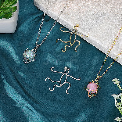 4Pcs 2 Colors Brass Pendants Cabochon Settings FIND-SC0017-24A-1