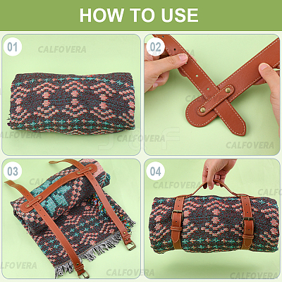 Imitation Leather with Alloy Yoga Mat Strap AJEW-CL0001-99B-02-1