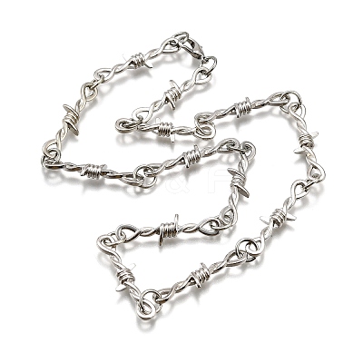 Alloy Barb Wire Necklaces NJEW-R254-01B-P-1