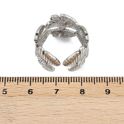 304 Stainless Steel Adjustable Open Cuff Rings for Women LS-RJEW-K299-01P-1