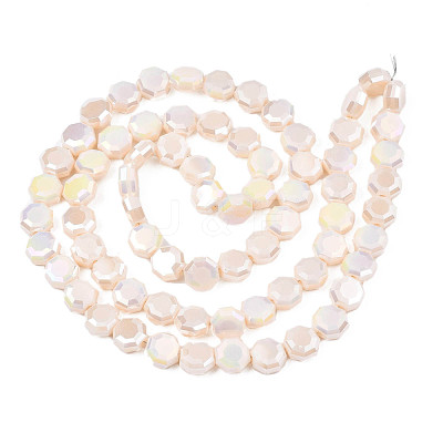 Electroplate Opaque Solid Color Glass Beads Strands EGLA-N002-27-B04-1
